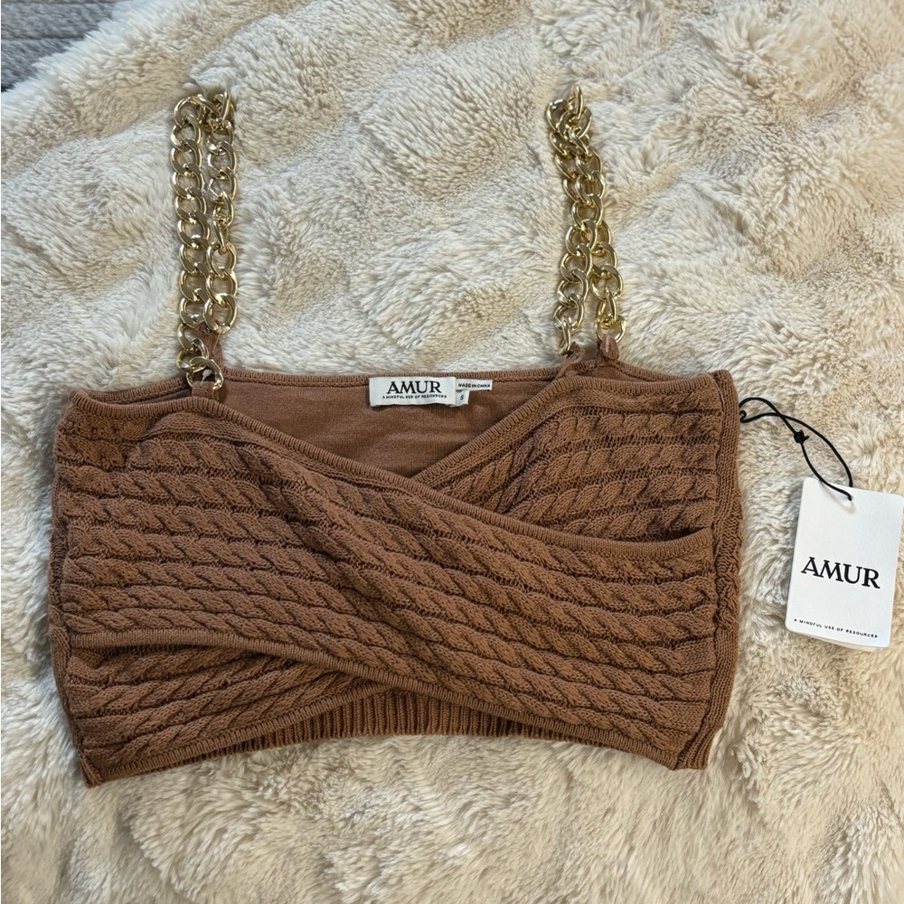 AMUR Cable Knit Crop Top